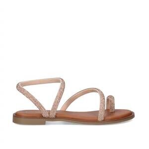NEW EXE women's strap flat sandal in rose gold